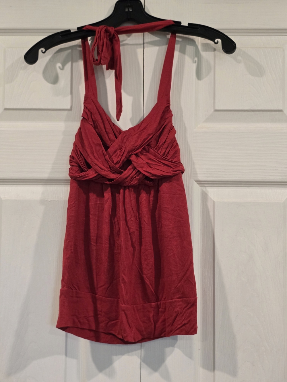 The Limited Red Halter Twist-Front Tank
